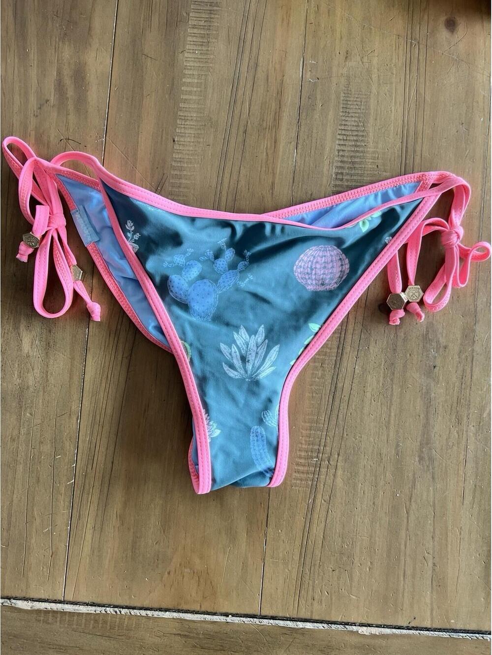 Dixxon Premium Swimwear Bikini Bottom Women Sz 2XL Blue Cactus Beach Swim